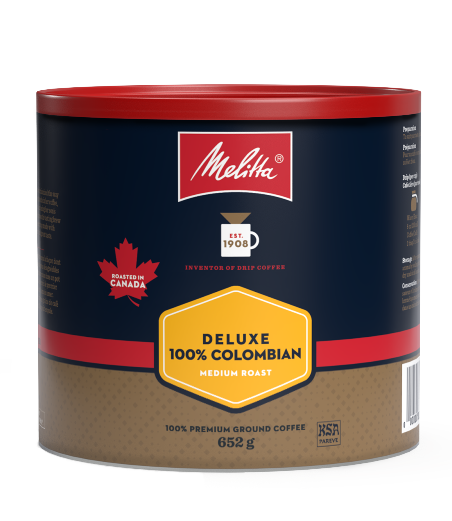 Deluxe 100% Colombian Medium Roast & Ground Coffee 652g – Melitta