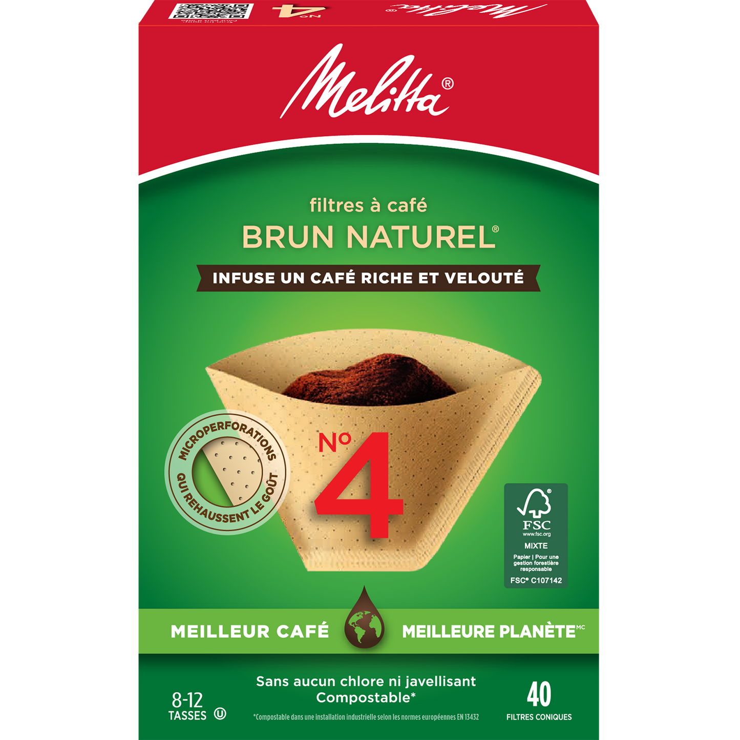 Filtres coniques brun naturel #4 - 40 pièces
