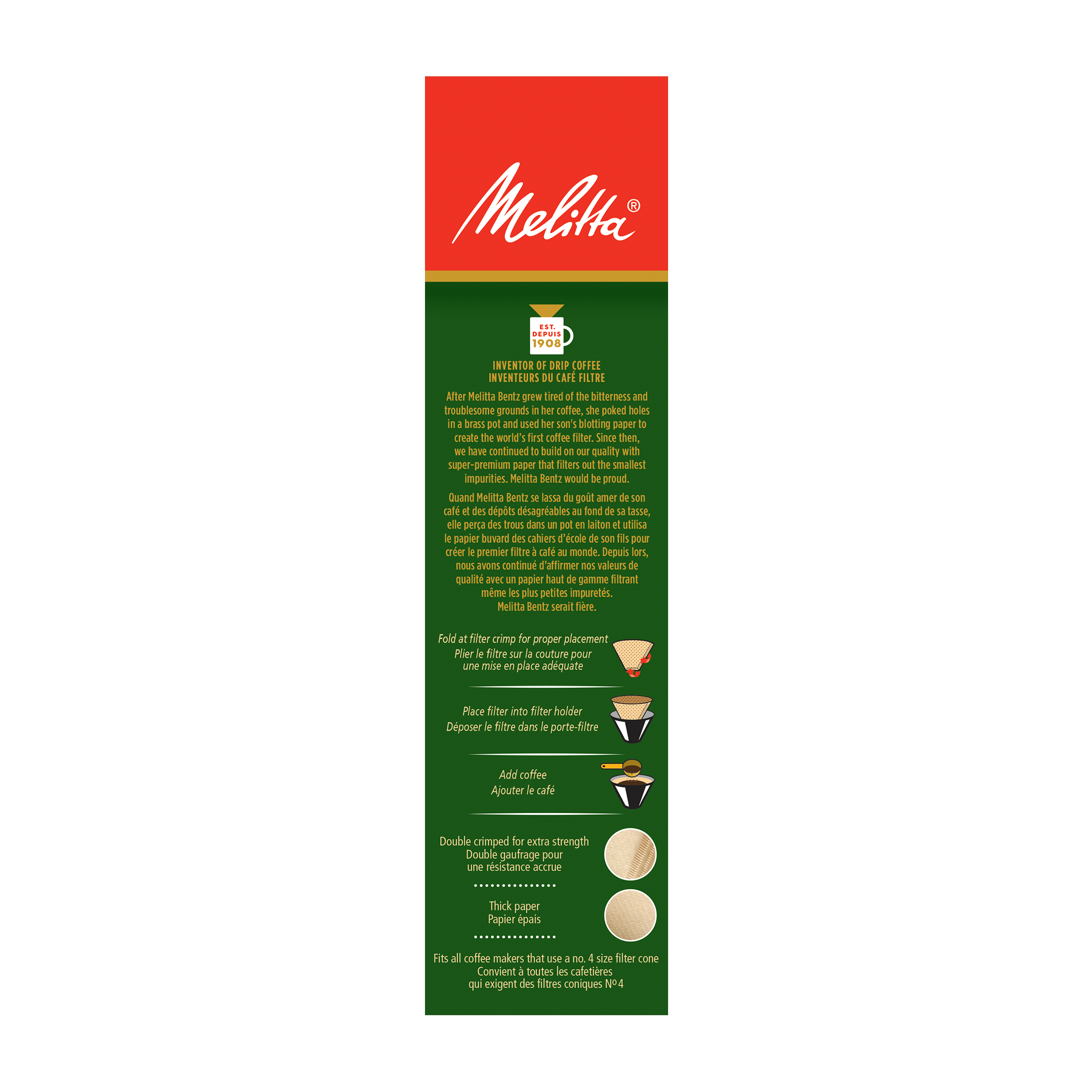 Natural Brown #4 Cone Filters - 100 count – Melitta Canada