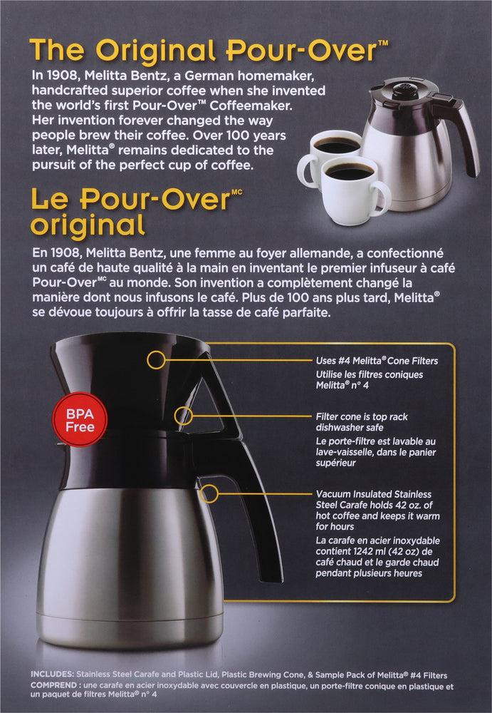 Cafetière Pour Over 600 Ml - Verre Borosilicate - Filtre Inox - Pour Café Filtre Maison