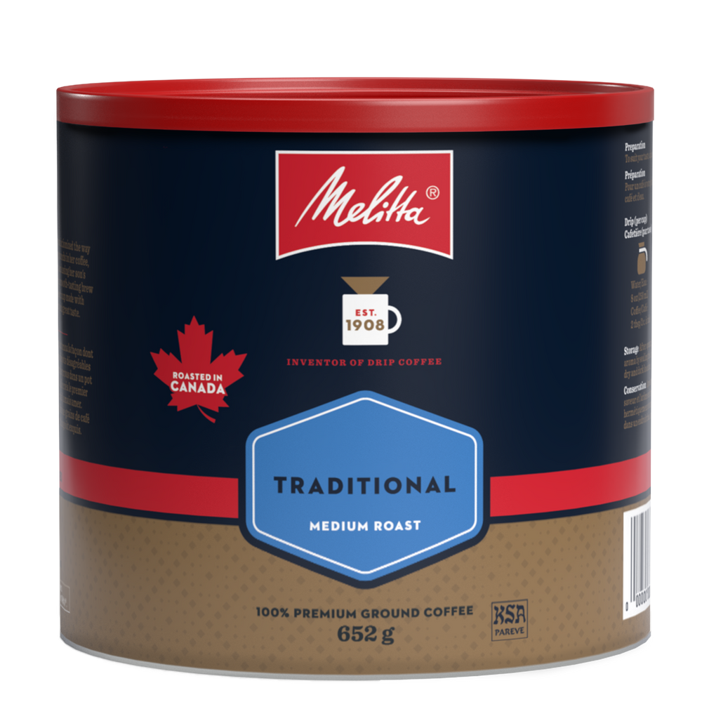 Café traditionnel torréfié moyen et moulu 652 g