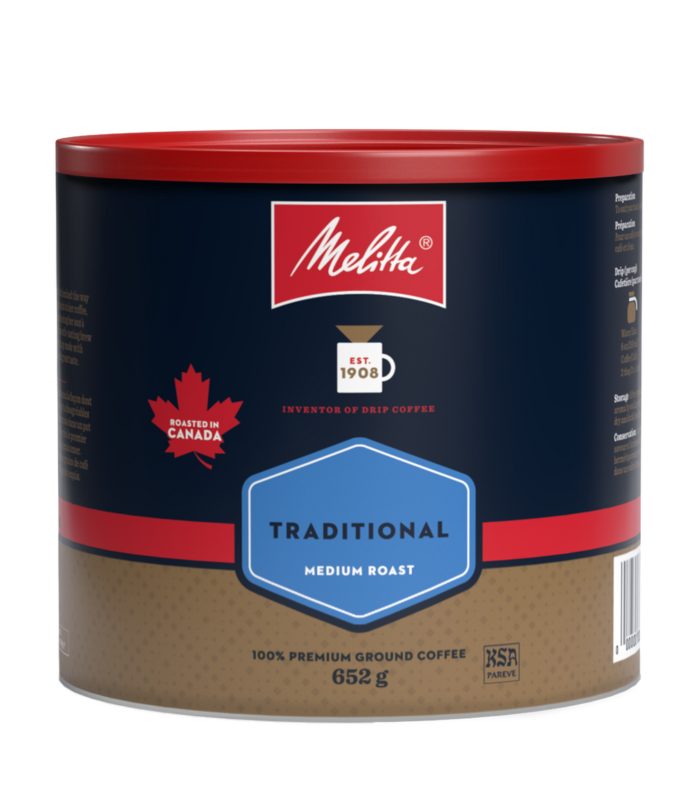 Café traditionnel torréfié moyen et moulu 652 g