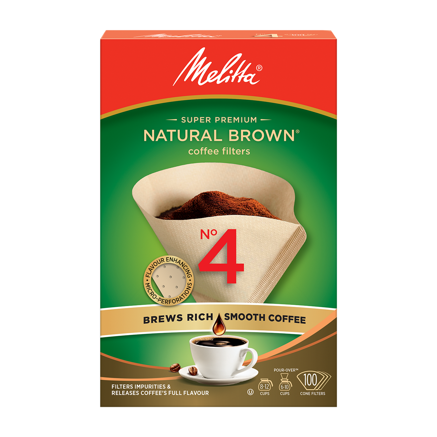 Natural Brown #4 Cone Filters