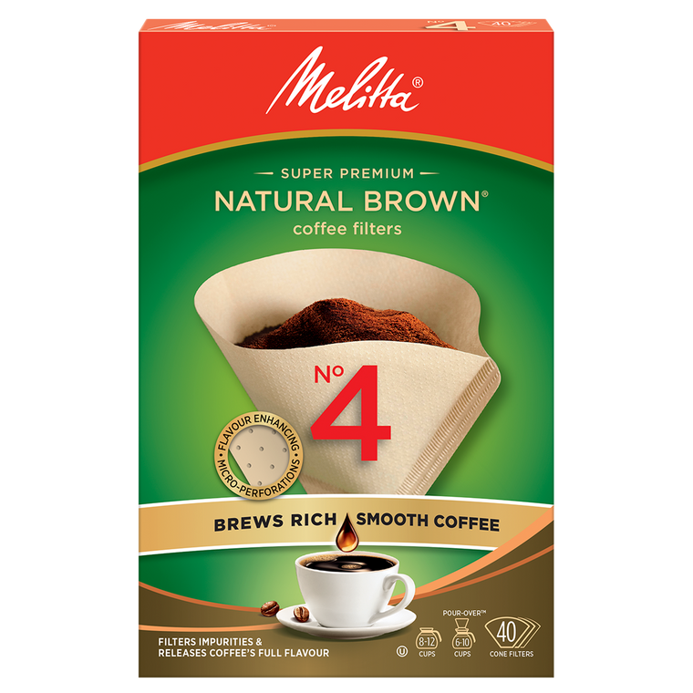 Natural Brown #4 Cone Filters - 40 Count